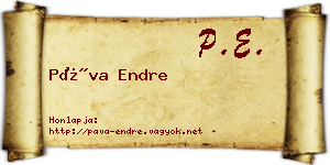 Páva Endre névjegykártya